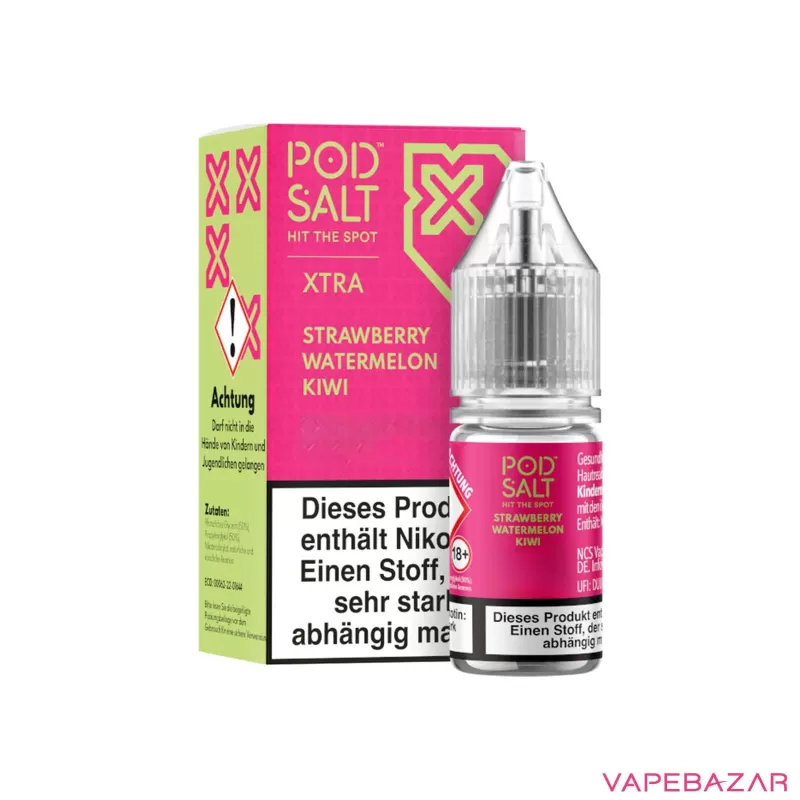 Pod Salt X Nikotinsalz Liquid – Strawberry Watermelon Kiwi - 20mg/ml, 10mg/ml - Image 3