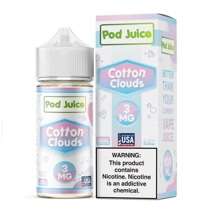 Pod Juice - Cotton Clouds - 100ML E-Liquid - 0MG