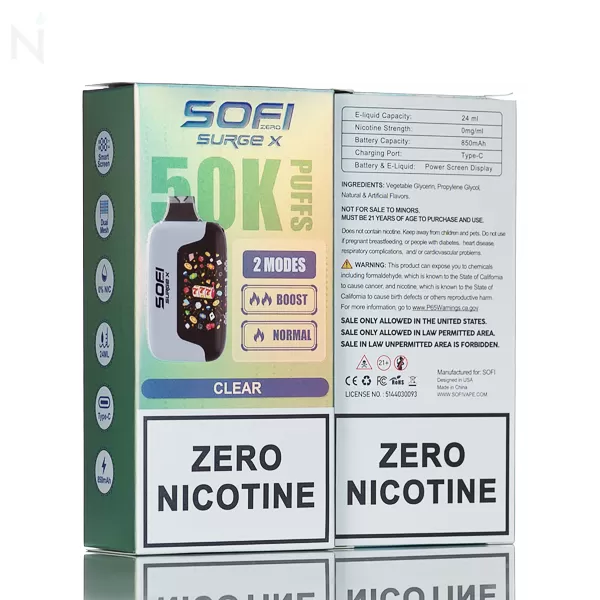SOFI Surge X 50K 50000 Puffs Dual Mesh No Nicotine Disposable Vape - Cool Mint - Image 3