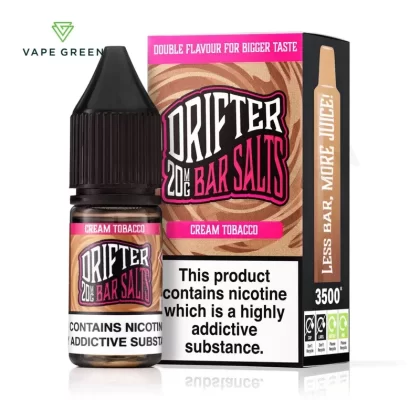 Cream Tobacco Nic Salt E-Liquid by Drifter Bar Salts - Eliquidsupply