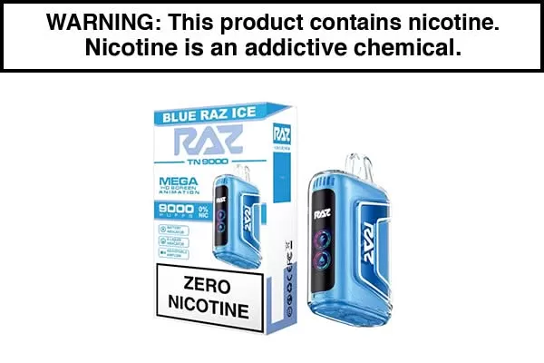 RAZ TN9000 ZERO DISPOSABLE VAPE – 9000 PUFFS - Vapejuice