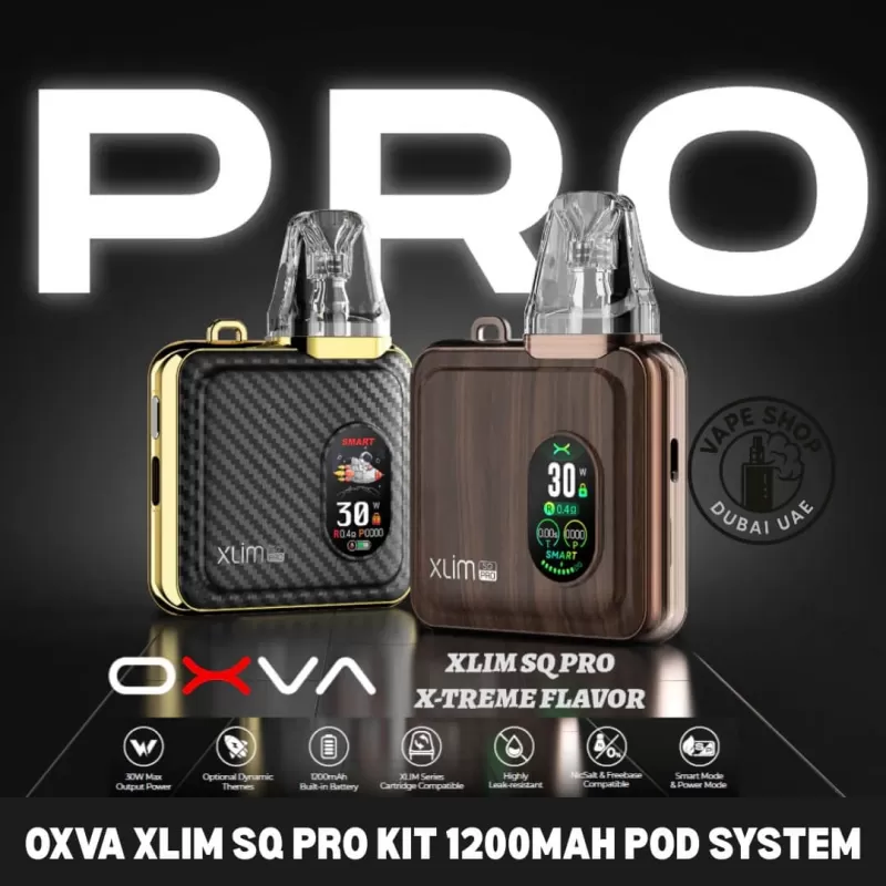 OXVA Xlim SQ Pro Kit 1200mAh Vape Kit Pod System in Dubai, UAE - Bronze Wood, Gentle Blue