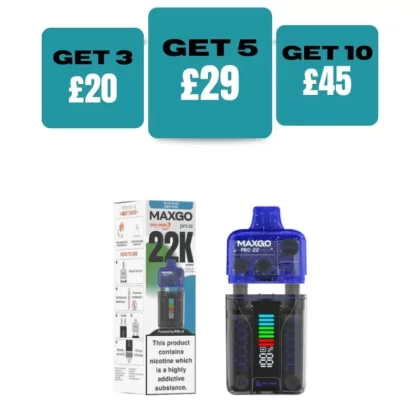 Relx Maxgo 22k Prefilled Pod Kit - £7.99 or 3 For £20 - Blue Razz Menthol