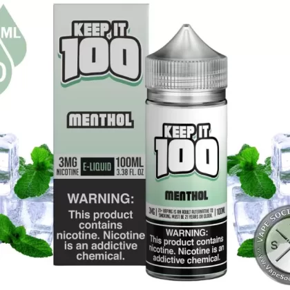 Menthol by Keep It 100 Vape Juice 100ml