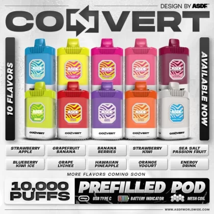 CONVERT 10000 PUFFS PREFILLED POD BY ASDF - Vapeandgo Com My