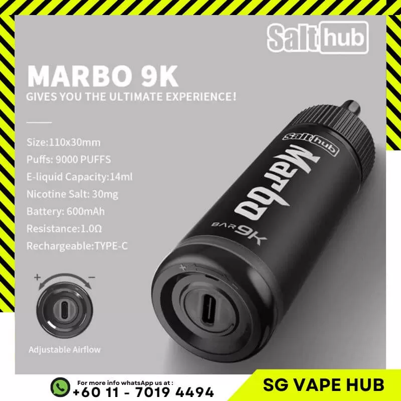 SALTHUB MARBO BAR 9000 Puffs - Peach - Image 2