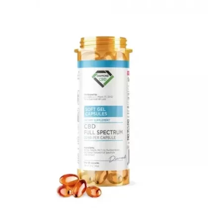 Full Spectrum CBD Capsules – 25mg – Diamond CBD – 20ct - Ejuicewarehouse