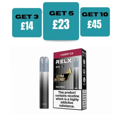 RELX Ultra Prefilled Pod Kit - Blue Raspberry GB, Blueberry Sour Raspberry