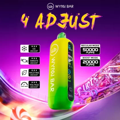 Wynn Bar "4 ADJUST" 50K Disposable Device - 50000 Puffs - Blue Razz Watermelon Ice