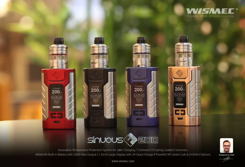 Wismec SINUOUS FJ 200 200W Kit with Divider Tank 4600mAh & 4ML - Bronze - Image 3