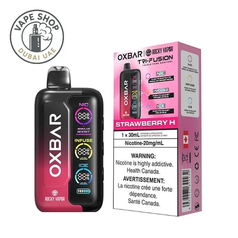 Oxbar TRI Fusion 45000 puffs 50mg nicotine - Vape Product, BOX OF 5 PCS; Banana Ice, Blueberry Raspberry - Image 3