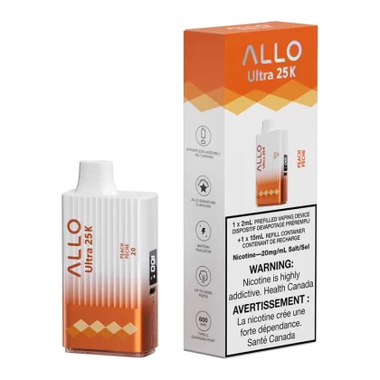 Allo Ultra 25K Disposable Vape Device - Peach 17ml - 20mg/ml