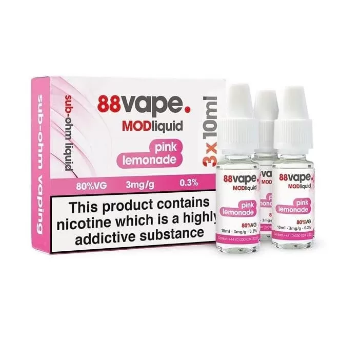 88vape Raspberry Lemon MOD E Liquid (3 x 10ml)