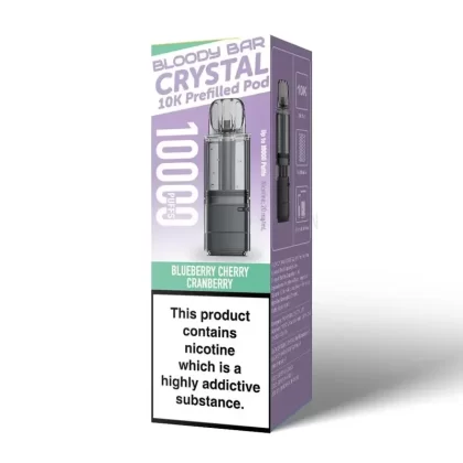 Bloody Bar Crystal 10K Prefilled Pod Blueberry Cherry Cranberry - Nicotine Strength#20mg (E4A880)
