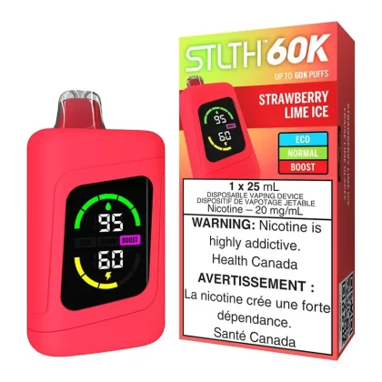 STLTH 60K Disposable Vape Device – Strawberry Lime Ice - Nicotine Strength#20mg/ml