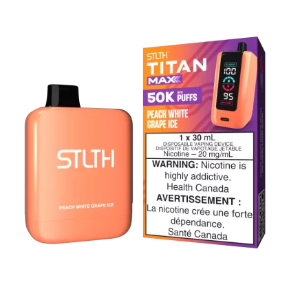 STLTH TITAN MAX - Peach White Grape Ice - 20 mg/mL (wholeseller) - Excise ON, 20 mg/mL - ON