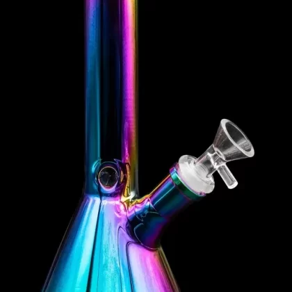 Iridescent Color Shift Beaker Bong - Cobalt-Purple, Pearlescent Lavender