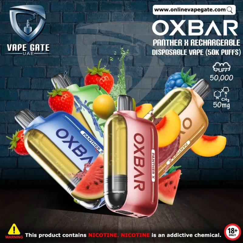 Oxbar Panther X Rechargeable Disposable Vape (50K Puffs) - Peach Blue Razz / 20 mg