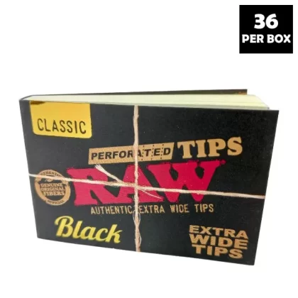 Raw – Classic Black Extra Wide Perforated Tips