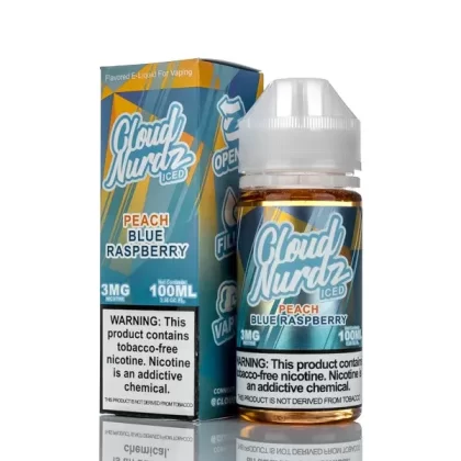Cloud Nurdz E-Liquid Peach Blue Raspberry Iced 100ml (3mg) - Ejuicewarehouse