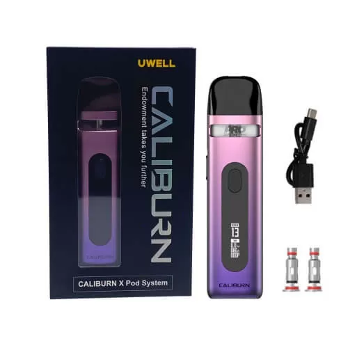 Uwell Caliburn X Pod Vape System - Ink Blue, Lake Green (34CFCF)