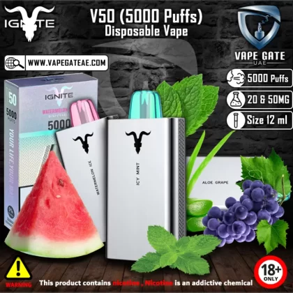 IGNITE - V50 (5000 Puffs) Disposable Vape - 50 mg / Peach Raspberry