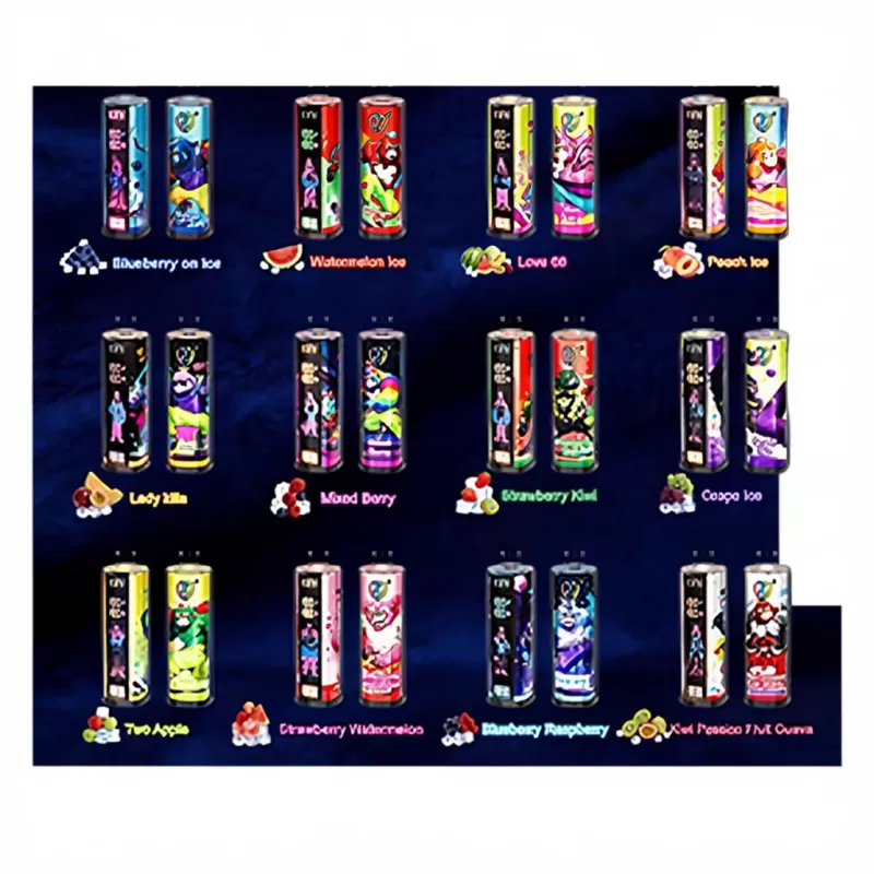 UZY Shisha Hookah King 120000 Puffs Smart Screen DTL Vape - Blueberry On Ice, Watermelon Ice; 3-nicotine, 2-nicotine (0ED95C) - Image 2