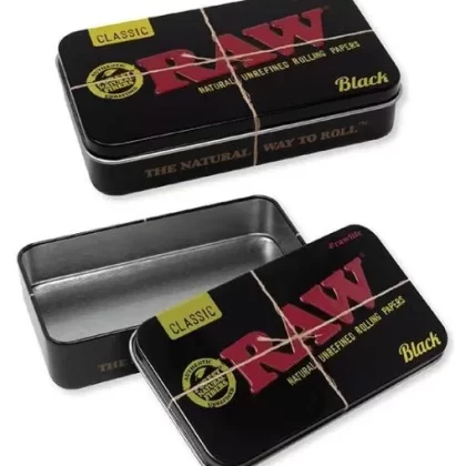 Raw Black Metal Storage Tin