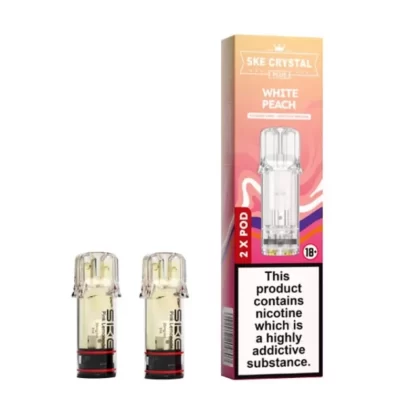 White Peach Prefilled Pods by SKE Crystal Plus (2 x 2ml) - Vapekit Co