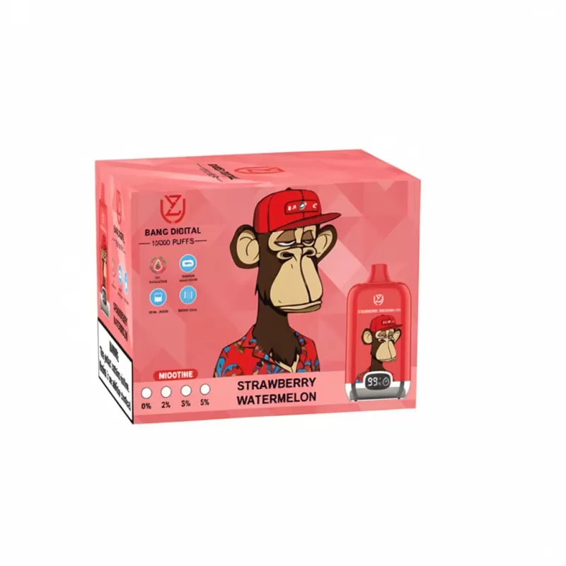 UZY Bang Digital 15000 Disposable Vape LED Display - Strawberry Watermelon, Blueberry On Ice; 3-nicotine, 5-nicotine - Image 2