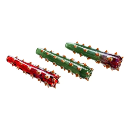 Unparalleled Glass Cactus Chillum – 4in - Color#Blue>Green>Blue/Green (84DF26)