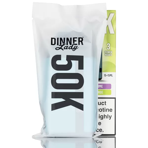 Dinner Lady 50K 50000 Puffs Disposable Vape - 30mL - Fizzy Strawberry & Fizzy Grape - Image 2
