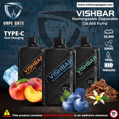 Vishbar Weekly Rechargeable Disposable Vape (20,000 Puffs) - Raspberry Mint / 20 mg