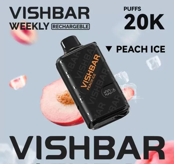 Vishbar Weekly Rechargeable Disposable Vape (20,000 Puffs) - Raspberry Mint / 20 mg - Image 3