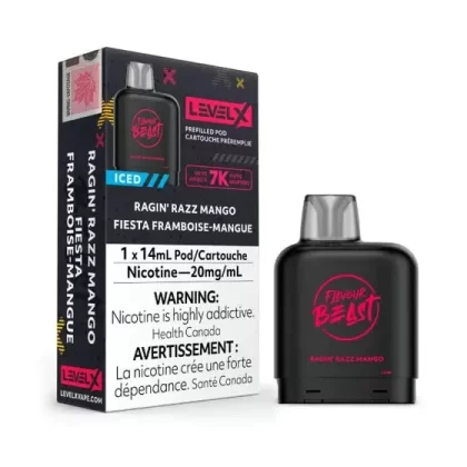 Level X Ragin’ Razz Mango Iced Flavour Beast Pods