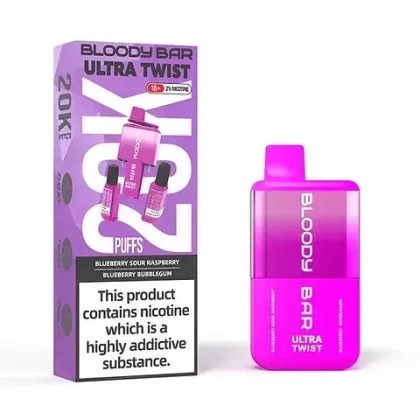 Bloody Bar 20K Ultra Twist – Blueberry Sour Raspberry & Blueberry B-Gum – 3 for £25!