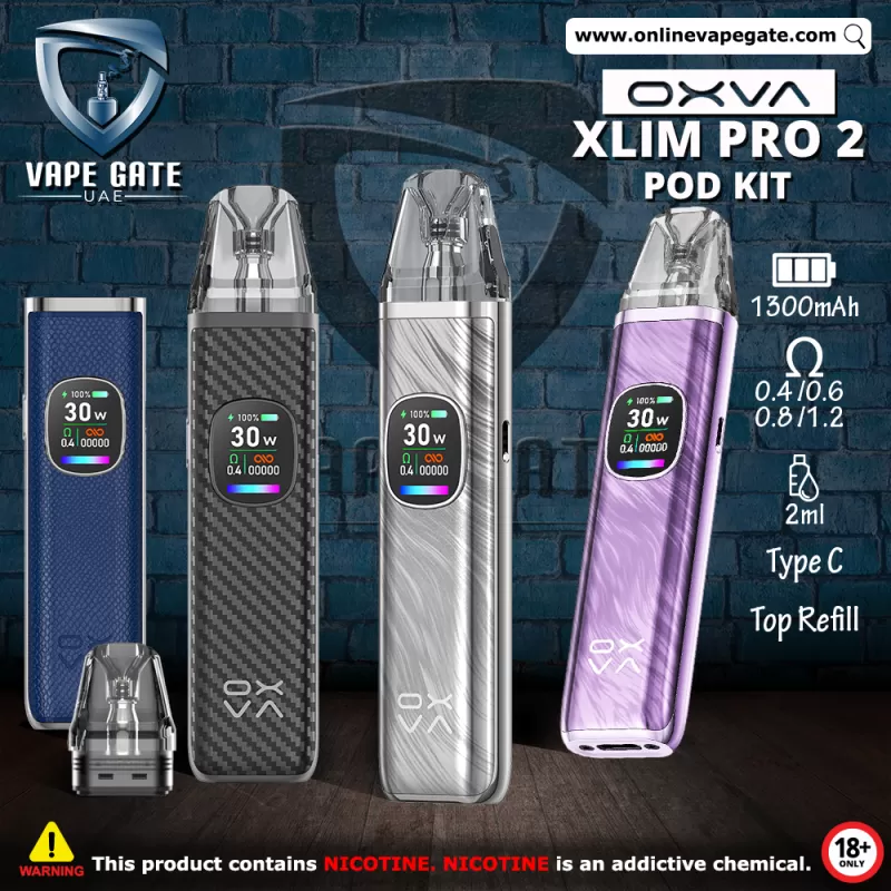 OXVA Xlim Pro 2 Pod Kit - Black Carbon, Blue Python