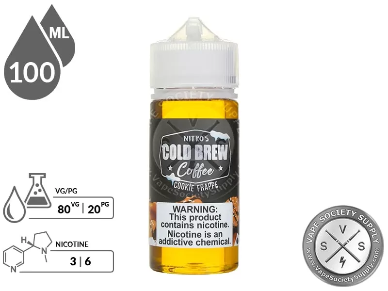 Cookie Frappe by Nitro’s Cold Brew Coffee 100ml - Vape Product, Vape Product (A2AE2A)