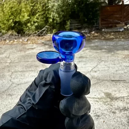 14mm Flower Bowl Hanlde - Color#Blue>Mint>Amber>White>Smoke>Green>Aqua Green