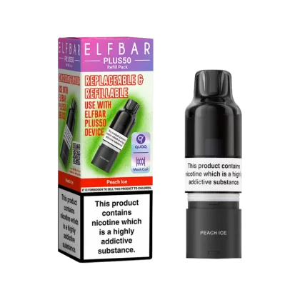 Peach Ice ElfBar Plus 50 Refill Pack - 20mg - Vape Product (BC5B3F)