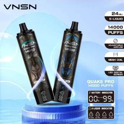 VNSN Quake Pro 14000 Puffs Disposable vape – Best Vape Kits UAE - Bad Bull, Blue Razz Lemonade; FullBox, One-piece; Rechargeable