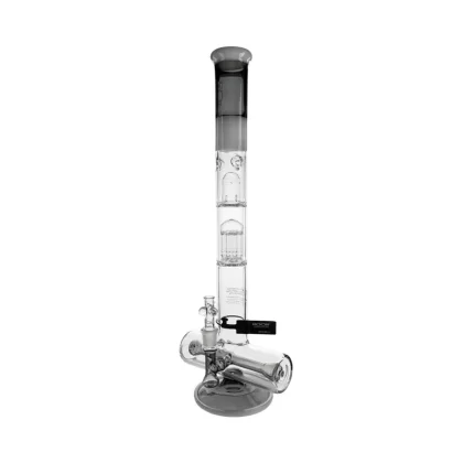 RooR | TECH Inline Tree Perc Straight Water Pipe | 18″ – 19mm – Grey/White White/Black