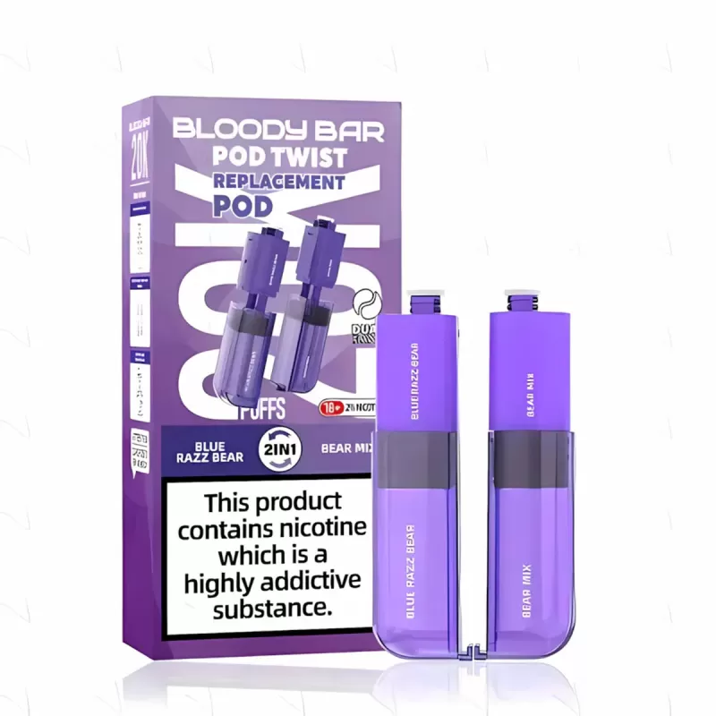 Bloody Bar Pod Twist 20K Prefilled Pods - Pineapple Ice/ Strawberry Raspberry Cherry Ice