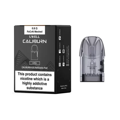Uwell Caliburn A3S Refillable Pods (4 Pack) - Resistance#1.0 Ohm>0.8 Ohm