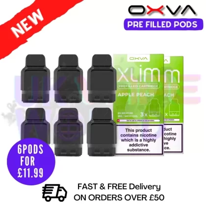 Apple Peach Oxva Xlim Flavoured Pre-filled Pod Cartridges – £1.69