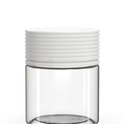 CHUBBY GORILLA | Child Resistant Clear Plastic Spiral Jar w/ White Cap | 55mm – 3oz – 400 Count