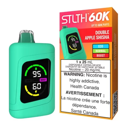 STLTH 60K Disposable Vape Device - Double Apple Shisha - 20mg/ml