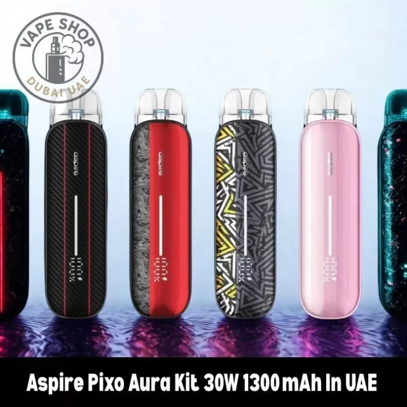 Aspire Pixo Aura Kit 30W 1300 mAh In UAE - Carbon Black, Crimson Red (734DD6)