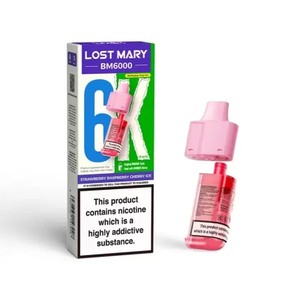 Lost Mary BM6000 Prefilled Pod Strawberry Raspberry Cherry Ice - Ejuicewarehouse