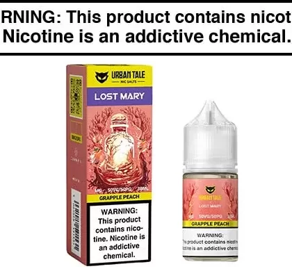 GRAPPLE PEACH BY LOST MARY X URBAN TALE NIC SALTS 30ML - Vapejuice